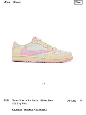 Travis Scott Air Jordan 1 Low 'Shy Pink' 10